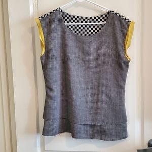 Womens Checkered Racecar Design Blouse